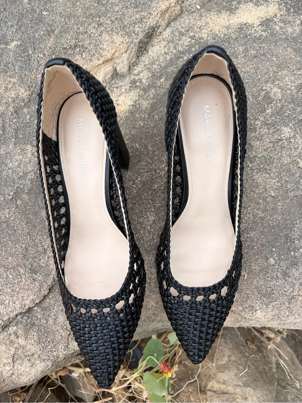 Woven Black Marx Fisher Heels